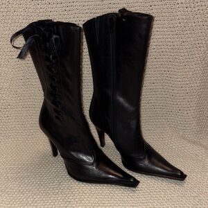 White House Black Market Black Heeled Boots